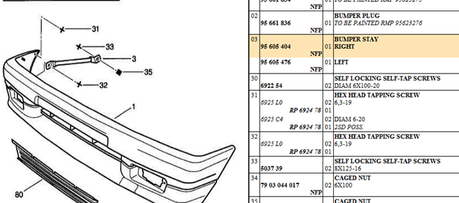 Citroen AX Front Left Bumper Stay/ Support, 95 605 404, 95605404