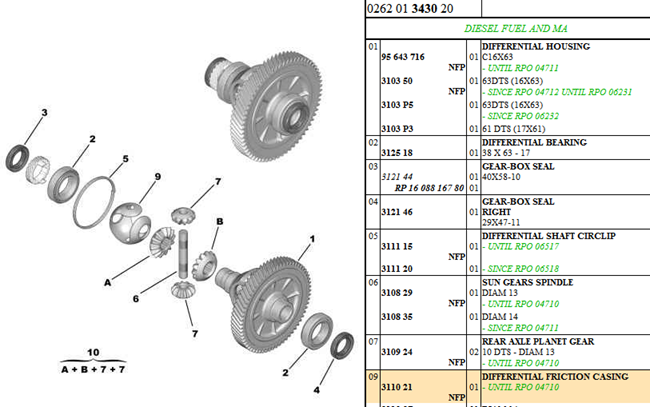 Citroen AX Differential Friction Casing , 3110.21, 311021