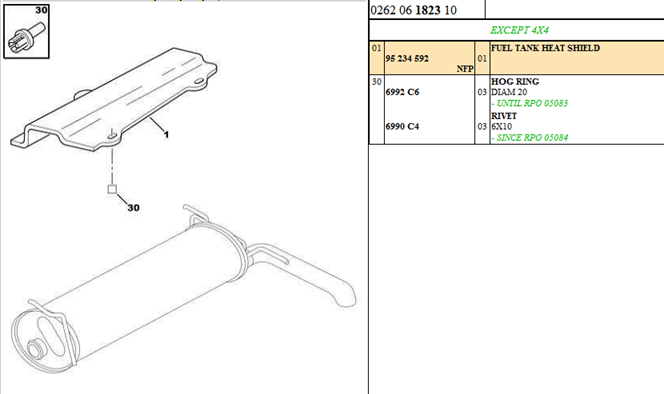Citroen AX Fuel Tank Heat Shield, 95234592