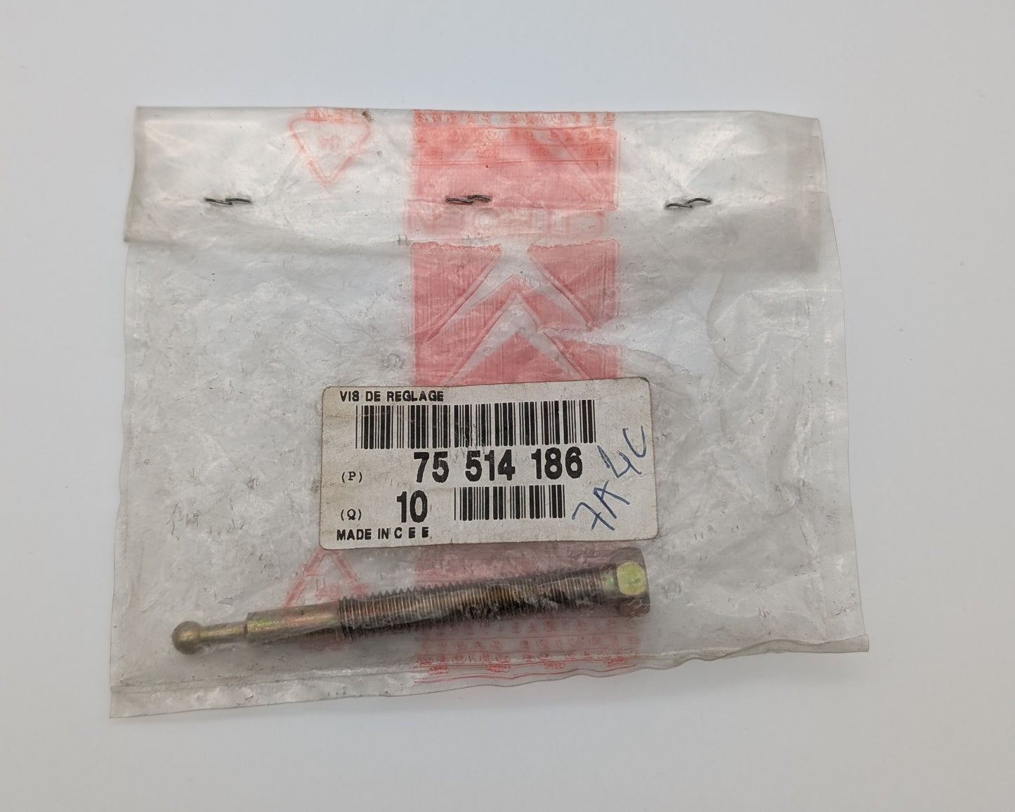 Citroen AX Headlight Adjuster Bolt (Long), 75 514 186, 75514186
