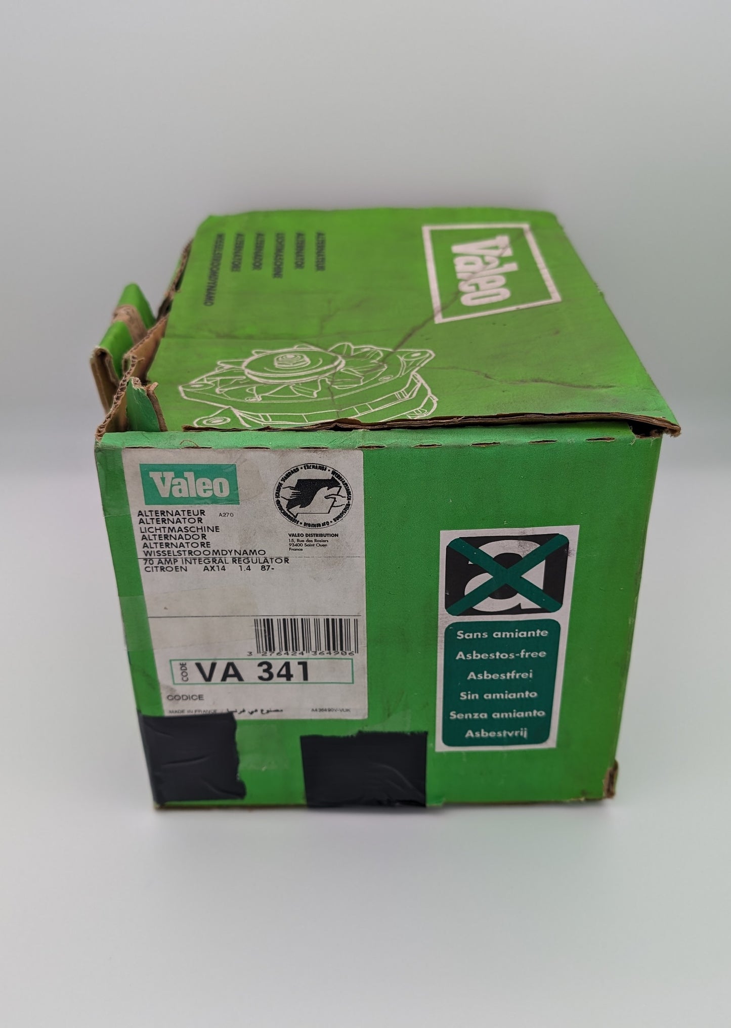Citroen AX14 70 Amp 1.4 87> Alternator Valeo VA341, VA 341