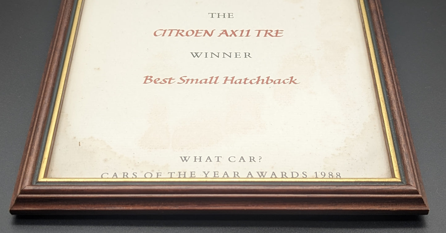 Cars Of The Years Award 1988 - Main Dealer Pictures and Frames.