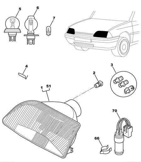 Citroen AX Headlight Clips , 95598511