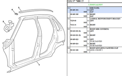 Citroen AX Roof Moulding Fastener Clip, 96 033 182, 96033182