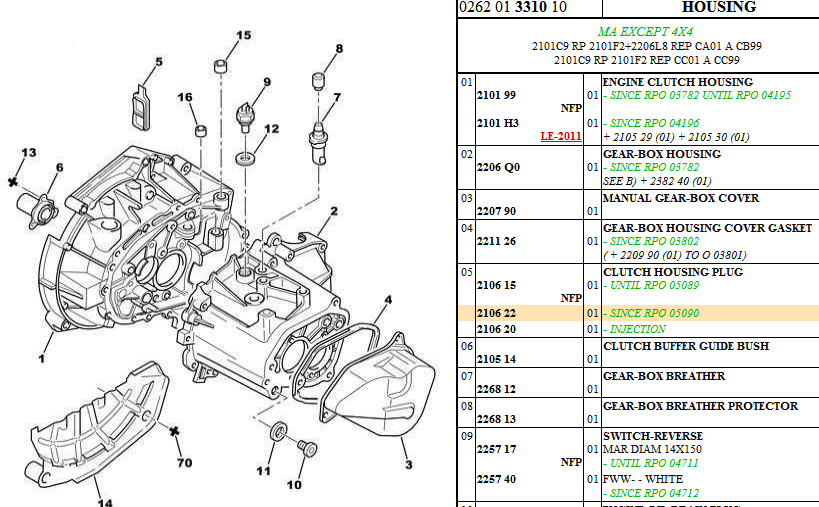 Citroen AX MA Clutch Housing Plug, 210622